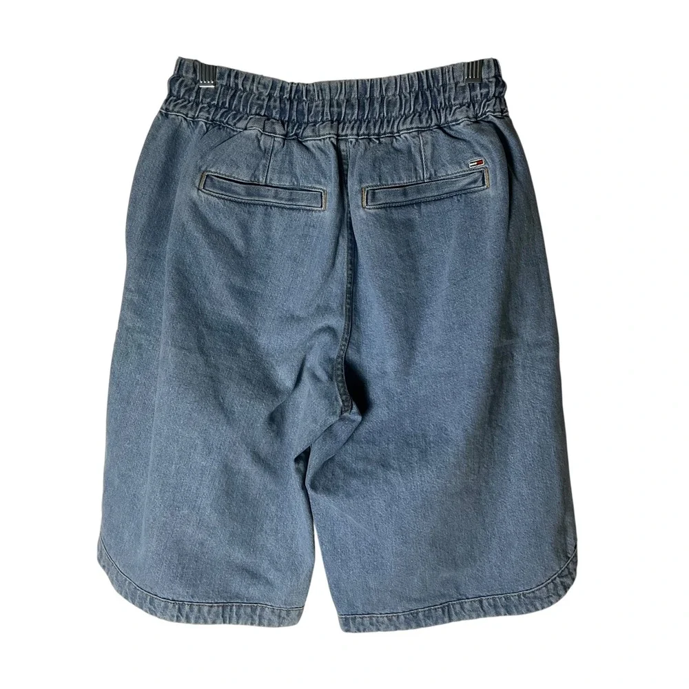 Tommy Jeans Denim Shorts Retro 90s Denim High-Rise Long Colorblock Streetwear XS